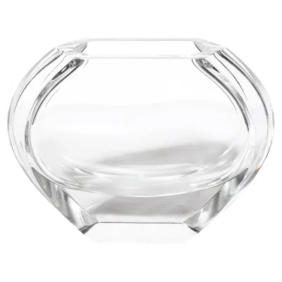 Pre-owned Baccarat Mid-century Modernist Crystal Hexagonal Base & Flat Sides Vase Signed  In Transparent