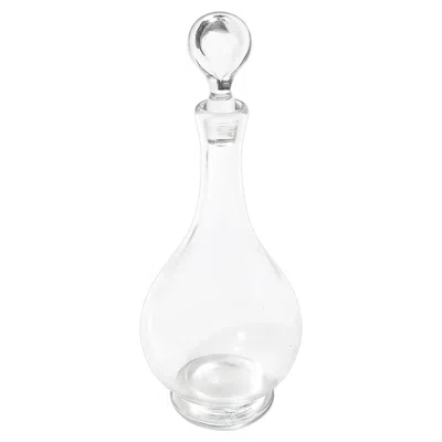 Pre-owned Baccarat Mid-century Modernist Drop Form Crystal Decanter Signed  In Gray