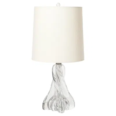 Pre-owned Baccarat Mid-century Modernist Spiral Form Crystal Table Lamp Signed  In Sand