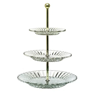 Baccarat Mille Nuits 3 Level Pastry Stand In Transparent