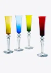 Baccarat Mille Nuits Crystal Flutissimo Flutes- Set Of 4 In Multicolor