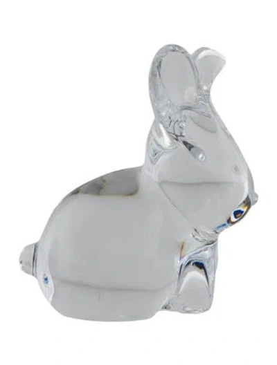 Pre-owned Baccarat Minimals Bunny Figurine In Transparent