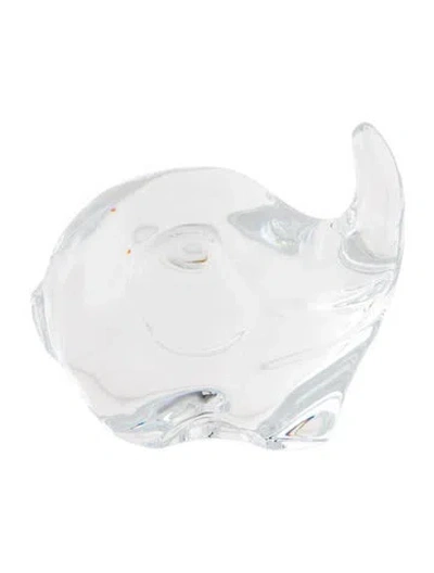 Pre-owned Baccarat Minimals Crystal Elephant Figurine In Clear