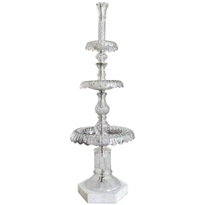 Pre-owned Baccarat Monumental 19th Century  Style Crystal Table Fountain In Gray