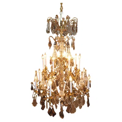 Pre-owned Baccarat Monumental French Louis Xvi Style 16 Light Chandelier In The Manner Of  In Brown