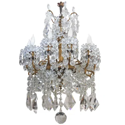Pre-owned Baccarat Neoclassical Style Crystal Chandelier By  And Barbedienne In Transparent
