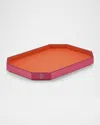 Baccarat Medium Octagone Tray In Orange