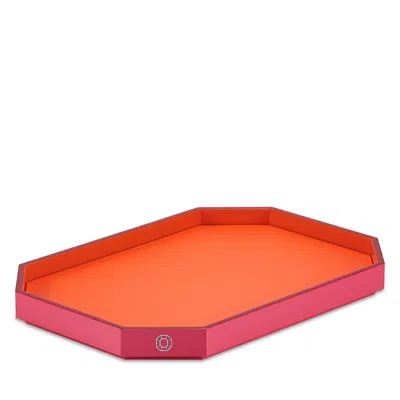 Baccarat Octagon Tray, Small In Orange