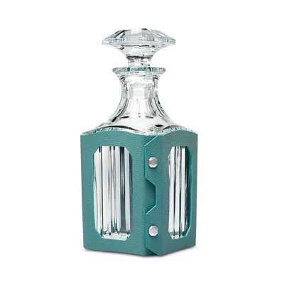 Baccarat Octogone Decanter Leather Case, Teal