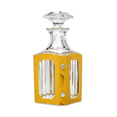 Baccarat Octogone Decanter Leather Case, Yellow