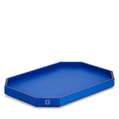Baccarat Octogone Tray, Small In Blue