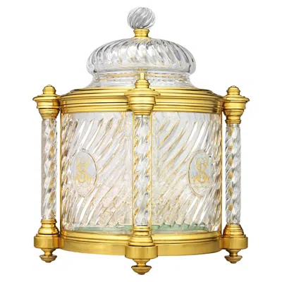 Pre-owned Baccarat Ormolu And Cut Glass Liqueur Casket In Sand