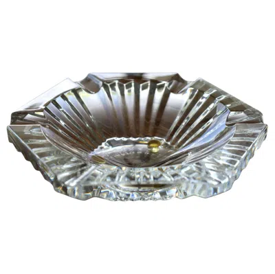 Pre-owned Baccarat Pair  Crystal Ashtrays In Gray