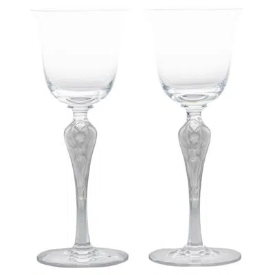 Pre-owned Baccarat Pair Of 2  Crystal Wine Glasses, France In Gray