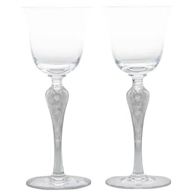 Pre-owned Baccarat Pair Of 2  Crystal Wine Glasses, France In Gray