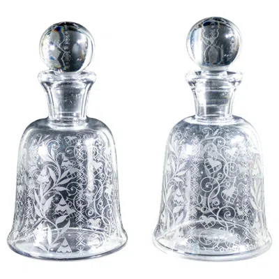 Pre-owned Baccarat Pair Of  Crystal Bottles, Morivo Argentina. France, 1940s In Transparent