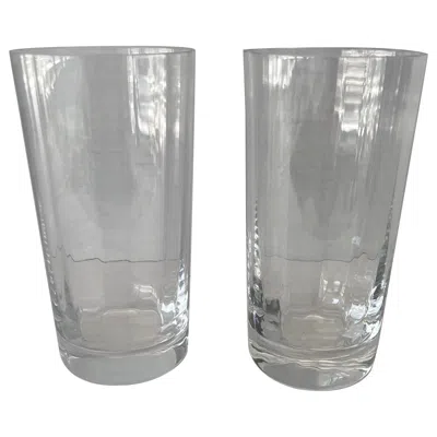 Pre-owned Baccarat Pair Of  France Capri Optic Highball Glasses In Gray