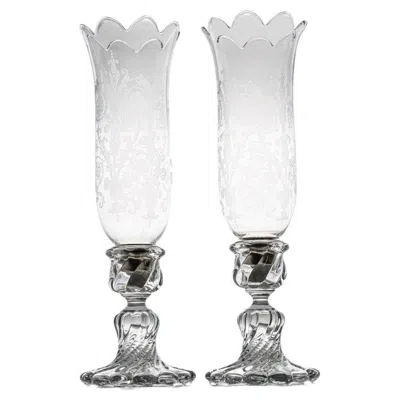 Pre-owned Baccarat Pair Of  Structured Clear Crystal Vases, France