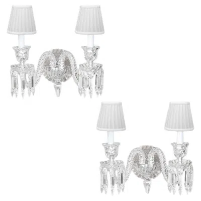 Pre-owned Baccarat Pair Of  Wall Lamp 2 Lights, 1990 In Clear