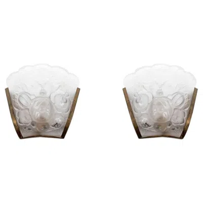 Pre-owned Baccarat Pair Of French  Wall Sconces #2 In Transparent