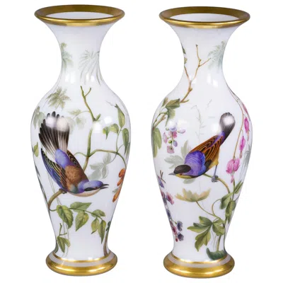 Pre-owned Baccarat Pair Of French Opaline Vases, , Circa 1835 In Transparent