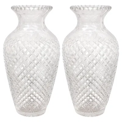 Pre-owned Baccarat Pair Of French Turn Of The Century  Crystal Vases In Clear
