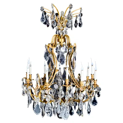Pre-owned Baccarat Palatial & Massive Antique French Louis Xvi  Ormolu & Crystal Chandelier In Gold