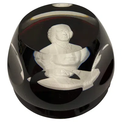 Pre-owned Baccarat Paperweight By Jean-jacques Rousseau, French Glass Design In Black