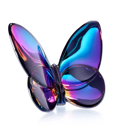 Baccarat Papillon Lucky Butterfly Blue Scarabee In Gray