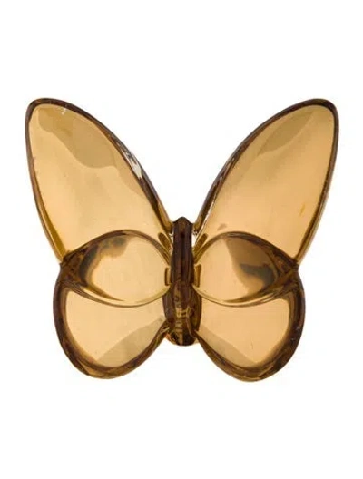 Pre-owned Baccarat Papillon Lucky Butterfly Figurine In Gold