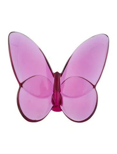 Pre-owned Baccarat Papillon Lucky Butterfly Figurine In Purple