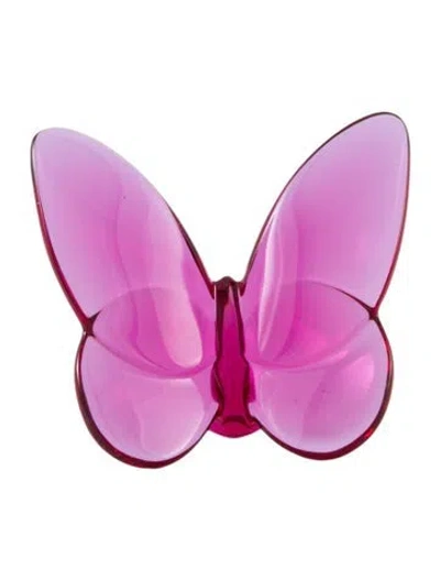 Pre-owned Baccarat Papillon Lucky Butterfly Figurine In Purple