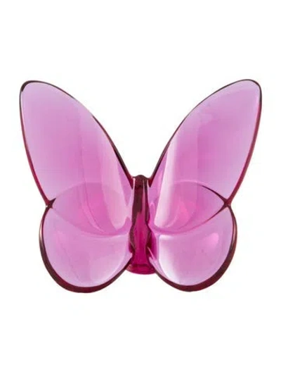 Pre-owned Baccarat Papillon Lucky Butterfly Figurine In Purple