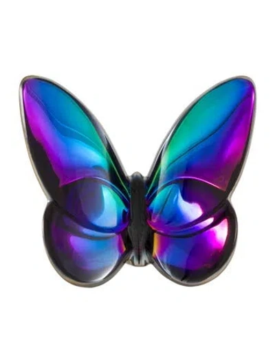 Pre-owned Baccarat Papillon Lucky Butterfly Figurine In Silver