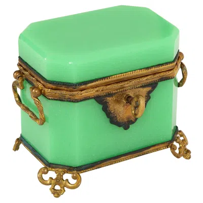 Pre-owned Baccarat Perfumer  Perfume Box, Ormolu Mounted, Doré Bronze In Green