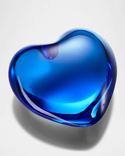 Baccarat Crystal Amor Heart Ornament In Blue