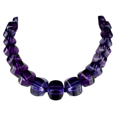 Pre-owned Baccarat , Purple Crystal And .925 Silver "scherazade" Necklace, France 2000s