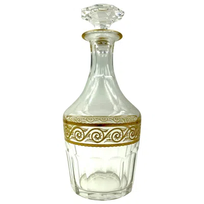 Pre-owned Baccarat Rare Estate  Eldorado Neoclassical Style Crystal And Gold Decanter