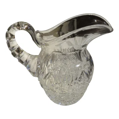 Pre-owned Baccarat Rare Heavy 19th Century Brilliant Diamond Hand Cut Glass Pitcher In Gray