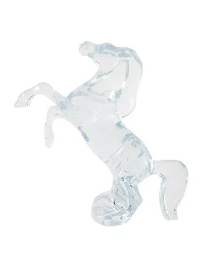 Pre-owned Baccarat Rearing Horse Figurine In Transparent