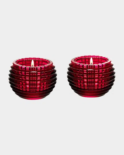 BACCARAT RED EYE VOTIVE CANDLE JARS, SET OF 2
