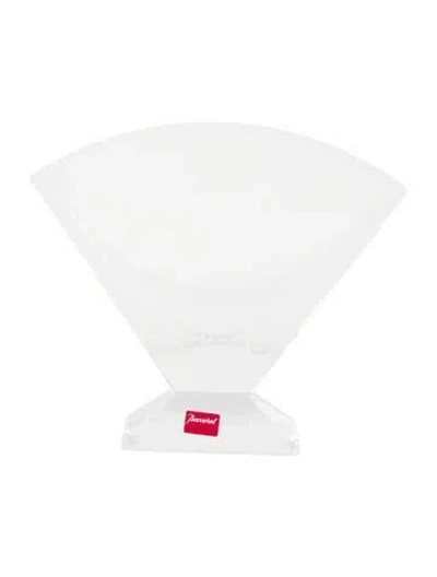 Pre-owned Baccarat Rendezvous Fan Bud Vase In Clear