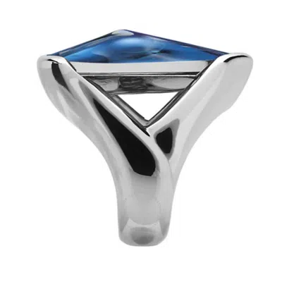 Baccarat Ring Medium Silverclear Crystal Riviera In Metallic
