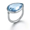 BACCARAT BACCARAT RING PEAR LARGE SIZE SILVER LIGHT BLUE CRYSTAL