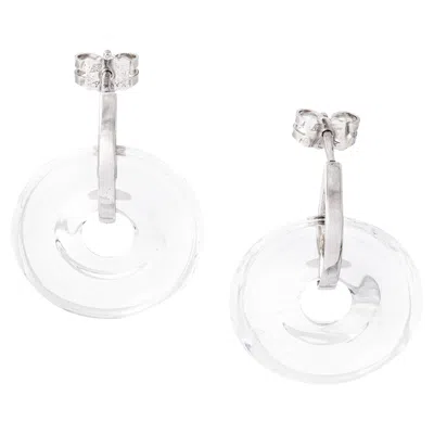 Pre-owned Baccarat Rock Crystal Silver Earrings In Multi