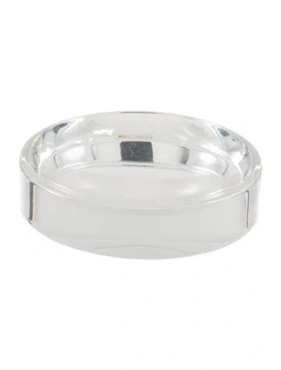 Pre-owned Baccarat Round Catchall Dish In Transparent