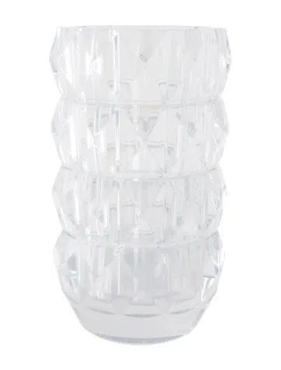 Pre-owned Baccarat Round Louxor Crystal Vase In Clear