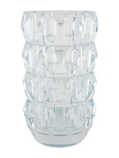 Pre-owned Baccarat Round Louxor Crystal Vase In Transparent