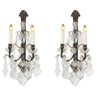 Pre-owned Baccarat Sconces In Transparent