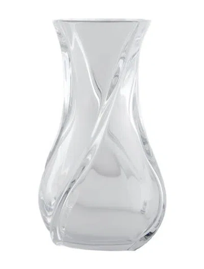 Pre-owned Baccarat Serpentine Clear Crystal Bouquet Vase In Transparent